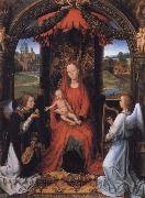 Hans Memling Madonna Enthroned with Child and Two Angels France oil painting artist